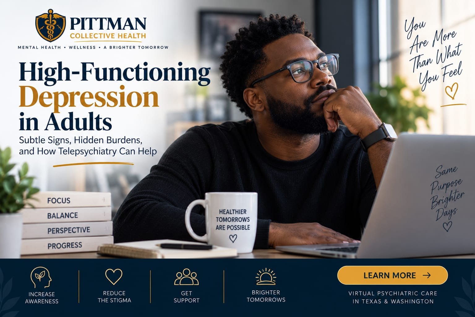 High-Functioning Depression in Adults: Subtle Signs, Hidden Burdens, and How Telepsychiatry Can Help